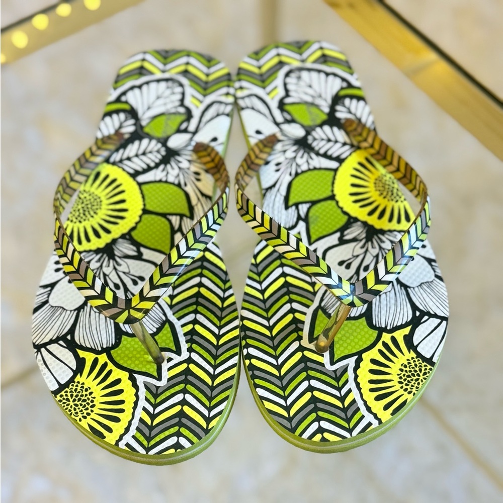 Vera Bradley Floral Sandals - Green and Yellow